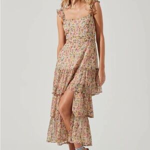 Astr Multicolor Floral High Low Dress